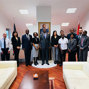 Ambassador Kiema Kilonzo with members of staff of the Kenya Embassy in Ankara